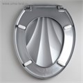 Сиденье для унитаза «Ракушка», 44,5×37 см, с крышкой, серебристый перламутр 1593649 - фото 17095298