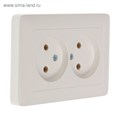 Розетка двойная SE "Хит", 16 А, 250 В, встраиваемая, без з/к, IP21, белая, RS16-235-B 1889774 - фото 17096127