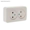 Розетка Smartbuy "Юпитер", 10 А, двухместная, открытая, без з/к, белая 2174285 - фото 17097724