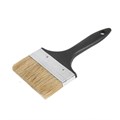 Кисть плоская ЛОМ, натуральная щетина, пластиковая рукоятка, 4", 100 мм 1818216 - фото 17097874