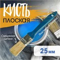 Кисть плоская ТУНДРА, смешанная щетина, пластиковая рукоятка, 1", 25 мм 1818235 - фото 17097976