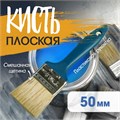 Кисть плоская ТУНДРА, смешанная щетина, пластиковая рукоятка, 2", 50 мм 1818237 - фото 17097988