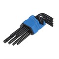 Набор ключей ТУНДРА black, TORX Tamper, удлиненные, CrV, TT10 - TT50, 9 шт. 2354403 - фото 17102544