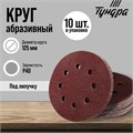 Круг абразивный шлифовальный под "липучку" ТУНДРА, перфорированный, 125 мм, Р40, 10 шт. 2603073 - фото 17103756