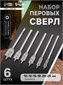 Набор сверл перовых ТУНДРА, шестигранный хвостовик, 10-12-16-18-20-25 мм, 6 шт. 2598242 - фото 17104835