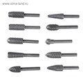 Набор шарошек по дереву ТУНДРА, диаметр хвостовика 6 мм, 10 шт. 3005499 - фото 17110364