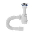 Сифон для раковины Aquant, 1 1/4" х 40 мм, с металл. решеткой d=64 мм, с гофрой 40х40/50 мм 4102720 - фото 17112778