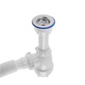 Сифон для раковины Aquant, 1 1/4" х 40 мм, с металл. решеткой d=64 мм, с гофрой 40х40/50 мм 4102720 - фото 17112779