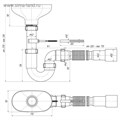 Сифон для мойки "АНИ Пласт" DR0115, 1 1/2", с гофротрубой 40/50 мм, с разрывом струи 4348363 - фото 17113794
