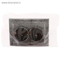 Розетка "Элект" RS 16-238-ЧС, 16 А, 250 В, двухместная, скрытая, с з/к, черная под серебро 4364470 - фото 17114017