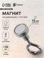 Магнит неодимовый TORSO с петлёй для авто, d-12 мм, сцепление 3 кг 4507838 - фото 17116244
