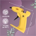 Клеевой пистолет ТУНДРА, 12 Вт, аккумулятор 2000 мА, microUSB, 7 мм 4686963 - фото 17119231