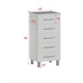 Комод для ванной комнаты, с пятью ящиками, 40 х 34 х 98,6 см 5146840 - фото 17120391