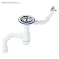 Сифон для мойки Unicorn B426P, 3 1/2"х40 мм, круг.перелив, пласт.ручка, с гофрой 40/50 мм 5223731 - фото 17121042