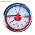 Термоманометр "CTM", аксиальный, Дк 80 мм, 1 МПа, наружная резьба 1/4", 120°С 5300077 - фото 17121593