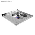 Мойка кухонная MIXLINE 527969, накладная, толщина 0.4 мм, 60х60х16 см, правая, выпуск 1 1/2" 5381579 - фото 17122491