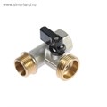 Кран шаровой ZEIN engr, для подключения бытовой техники, 3-х проходной, 1/2"х3/4"х1/2", латунь   514 5149050 - фото 17122928