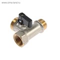 Кран шаровой ZEIN engr, для подключения бытовой техники, 3-х проходной, 1/2"х3/4"х1/2", латунь   514 5149050 - фото 17122929