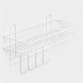 Полка для ванной прямая, 4 крючка, 33×12,5×21 см, цвет белый 6827786 - фото 17126718