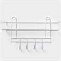 Полка для ванной прямая, 4 крючка, 33×12,5×21 см, цвет белый 6827786 - фото 17126720