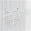 Полка для ванной прямая, 4 крючка, 33×12,5×21 см, цвет белый 6827786 - фото 17126723