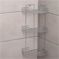 Полка для ванной угловая 3-х ярусная, 20,5×20,5×52 см, цвет хром 6827812 - фото 17126770