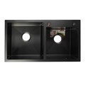Мойка кухонная AFLORN AF97843B-D, врезная, двойная, S=3,0 и 0,8мм, 78х43х22см, сифон, графит 6957239 - фото 17127862