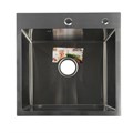 Мойка кухонная AFLORN AF95050, врезная, S=3,0 и 0,8 мм, 50х50х20 см, сифон, сатин 6957246 - фото 17127898