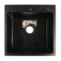 Мойка кухонная AFLORN AF95050F, врезная, S=3,0 и 0,8 мм, 50х50х20 см, сифон, графит 6957247 - фото 17127907