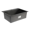 Мойка кухонная AFLORN AF96045F, врезная, S=3,0 и 0,8 мм, 60х45х20 см, сифон, графит 6957249 - фото 17127926