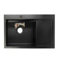 Мойка кухонная AFLORN AF97851F-L, врезная, левая, S=3,0 и 0,8 мм, 78х51х22 см, сифон, графит 6957254 - фото 17127970