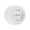 Розетка BYLECTRICA Ретро РА16-0202, 16А, одномест., наруж., с з/к, без крышки, IP20, белая 7024880 - фото 17128508