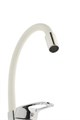 Смеситель для кухни ZEIN Z2110, однорычажный, гибкий излив, картридж 40 мм, белый/хром 5478290 - фото 17129012