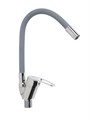 Смеситель для кухни ZEIN Z2115, однорычажный, гибкий излив, картридж 40 мм, серый/хром 5478295 - фото 17129064