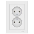 Розетка двойная SE ATLASDESIGN, 16 А, 250 В, встраиваемая, без з/к, IP20, белая, ATN000120 7085403 - фото 17129406
