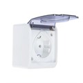 Розетка одноместная, 16 А, накладная, с з/к, IP 44, уличная, белая 5799960 - фото 17129553