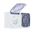Розетка двухместная, 16 А, накладная, с з/к, IP44, уличная, белая 5799961 - фото 17129559