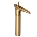 Смеситель для раковины ZEIN Ретро высокий каскадный излив, без подводки, латунь, цвет бронза 6926815 - фото 17129854
