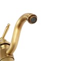 Смеситель для раковины ZEIN Ретро, изогнутый излив, без подводки, латунь, цвет бронза 6926817 - фото 17129881