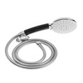 Набор для душа ZEIN Z0405, шланг 150 см, держатель, лейка 5 режимов, черн.ручка, хром 6931448 - фото 17131354