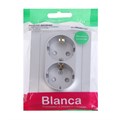 Розетка двойная SE Blanca, 16 А, 250В, встраиваемая, с з/к, шторки, IP20, алюм., BLNRS001123 7612702 - фото 17133604