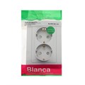 Розетка двойная SE Blanca, 16 А, 250В, встраиваемая, с з/к, шторки, IP20, алюм., BLNRS001123 7612702 - фото 17133605