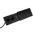 Блок розеточный в стол, сдвижная крышка, 10А, 2 розетки, 2xUSB, 2A, провод 1.8 м, черный 7451036 - фото 17137416
