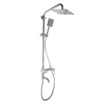 Душевая система ZEIN Z1007, смеситель, тропическая и ручная лейки квадрат, стойка, сатин 7439518 - фото 17138583