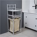 Стеллаж с корзиной для белья 2-х ярусный, 38×35×105 см, цвет белый 9197603 - фото 17140422