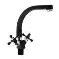 Смеситель для кухни ZEIN ZC2023, кран-букса латунь 1/2", двухвентильный, черный 7610312 - фото 17140897