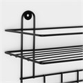 Полка для ванной прямая, 4 крючка, 33×12,5×21см, цвет чёрный 9411041 - фото 17144667