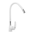Смеситель для кухни ZEIN Z2229, гибкий силиконовый излив, картридж керамика 40 мм, белый 7877131 - фото 17147822