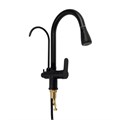 Смеситель для кухни ZEIN Z7212, кран для питьевой воды, с выдвижным изливом, латунь, черный 9240263 - фото 17147844
