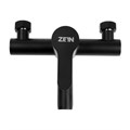 Смеситель для ванны ZEIN Z2649F, короткий излив, душевой набор,  нержавеющая сталь, черный 9278941 - фото 17147860